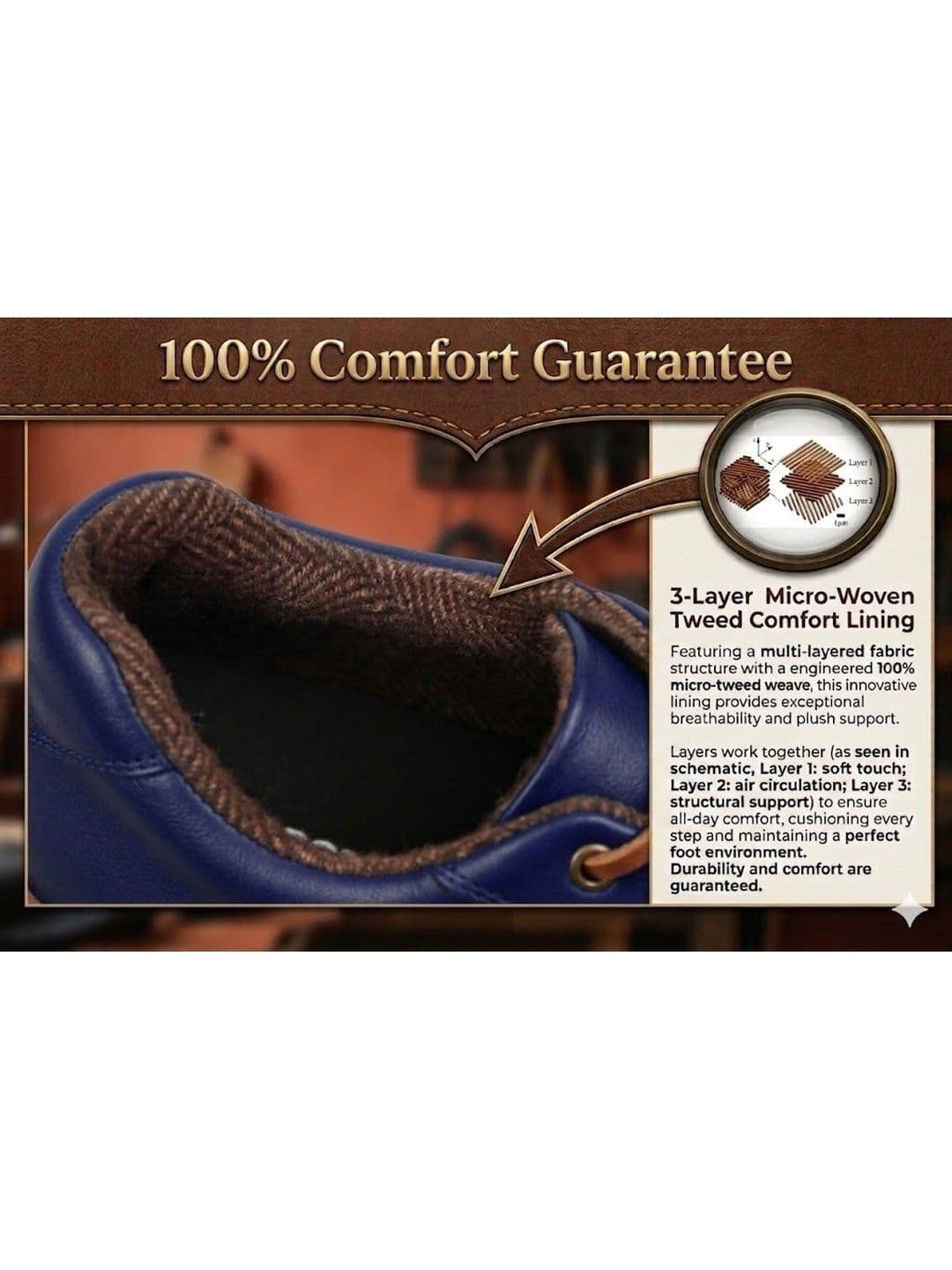 HITCARO Men Leather Golf Shoes thumbnail 3
