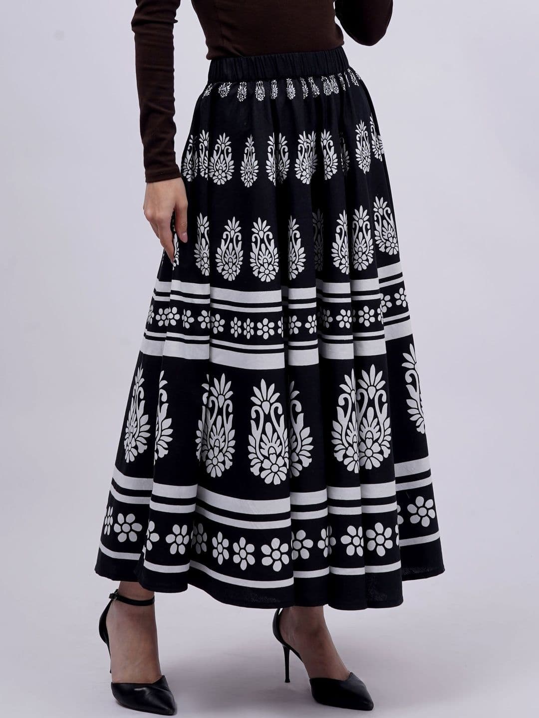 Cot'N Soft Women Pure Cotton Paisley Midi Flared Skirt thumbnail 4