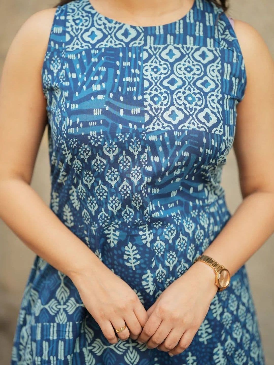 HERE&NOW Women Ethnic Motifs Printed Regular Pure Cotton Kurta with Palazzos thumbnail 4