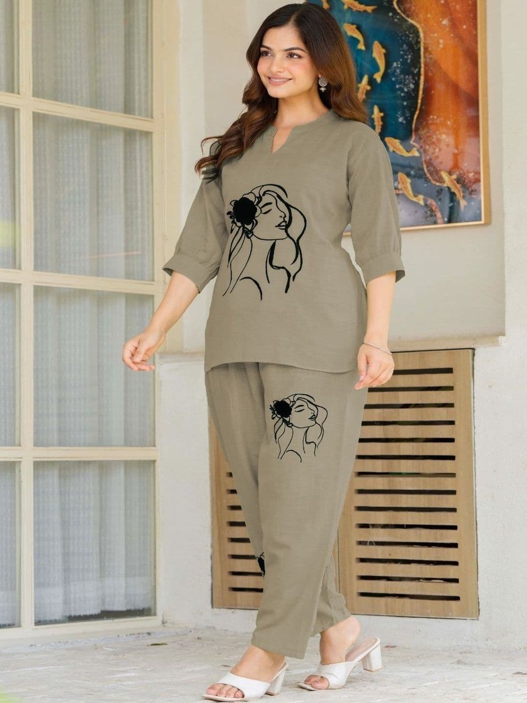 Naida Printed Top with Palazzos thumbnail 4