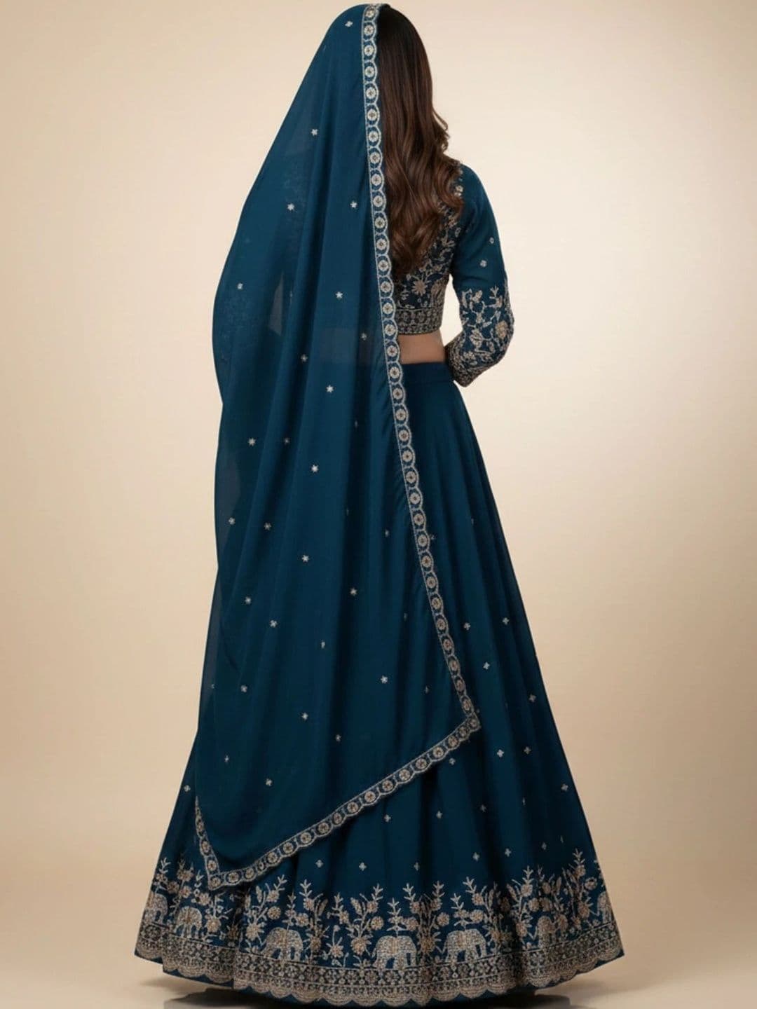all about you Embroidered Thread Work Semi-Stitched Lehenga & Blouse With Dupatta thumbnail 2