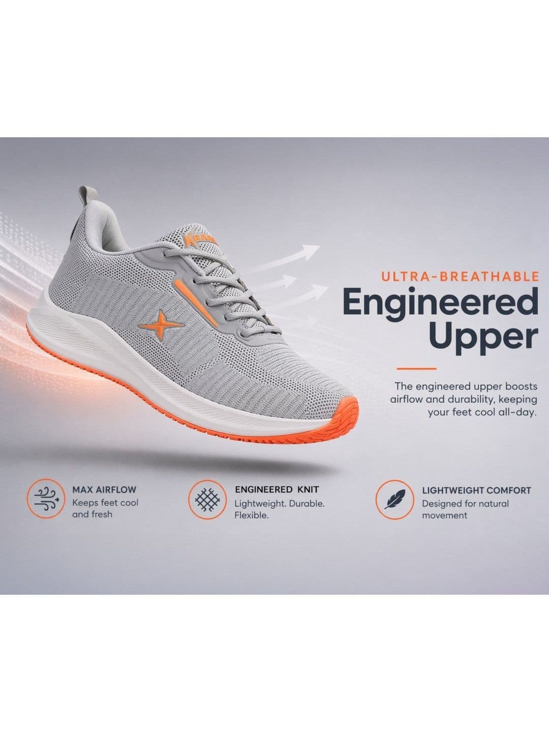 KRAASA Men Mesh Running Non-Marking Shoes thumbnail 4