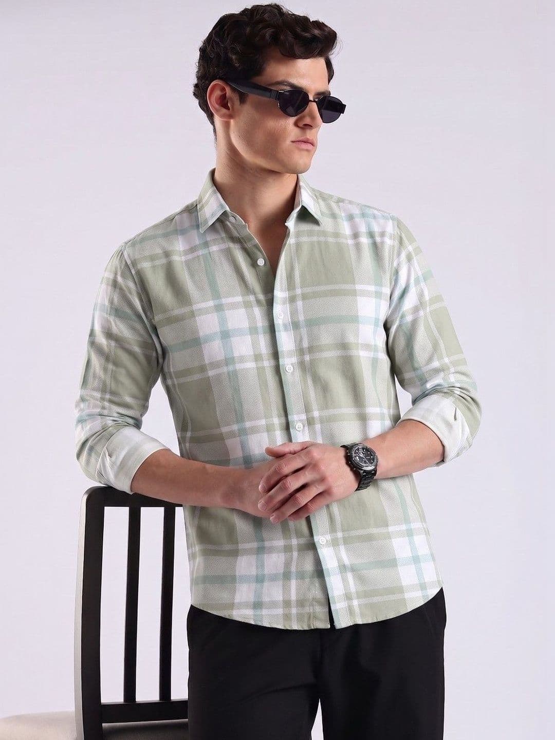 VELKYNOX Men Comfort Slim Fit Checked Casual Shirt - view 1