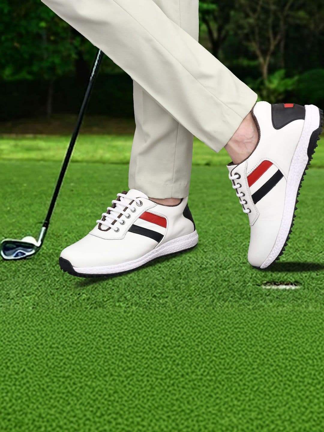 HITCARO Men Leather Golf Non-Marking Shoes thumbnail 2