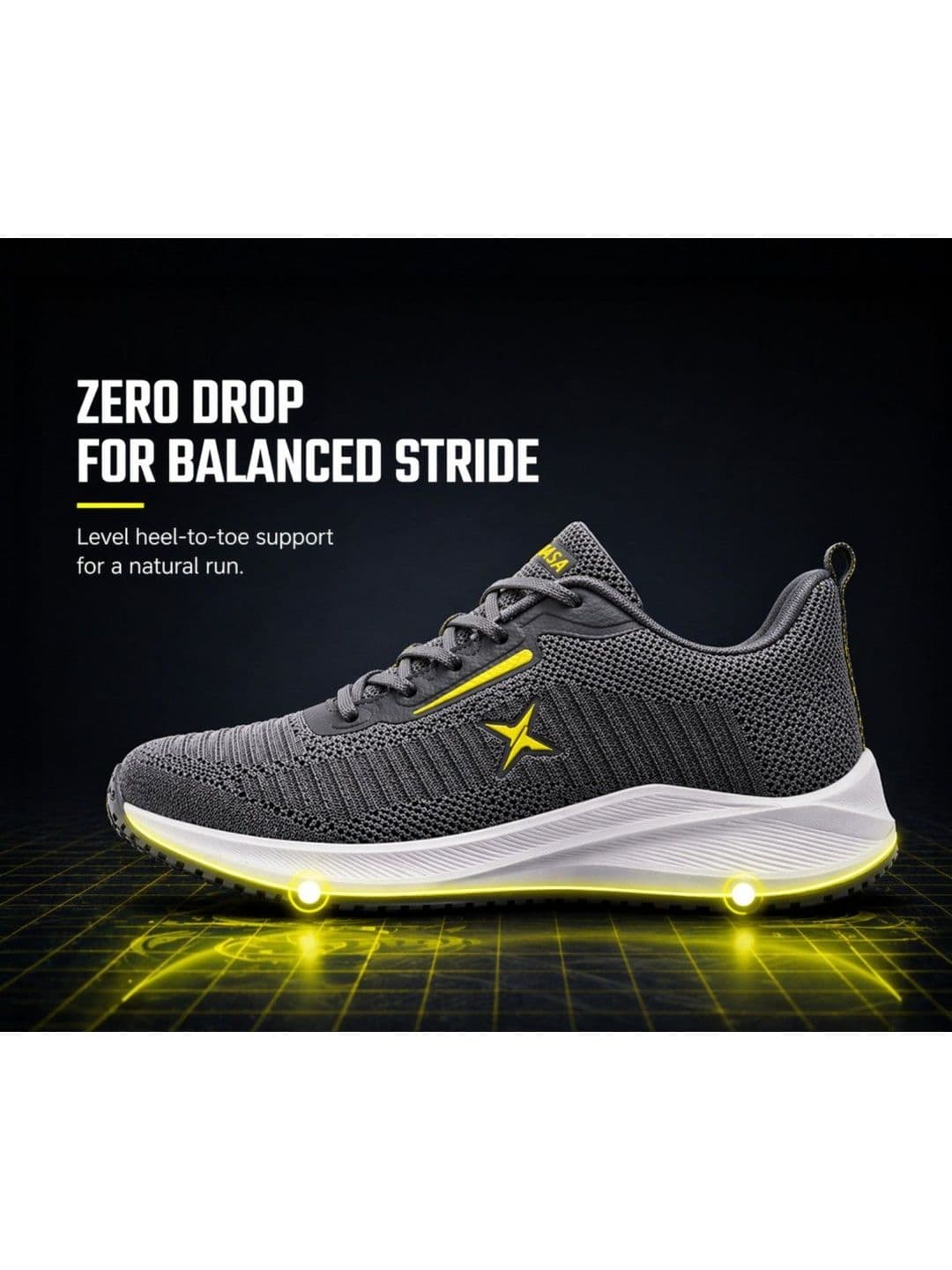 KRAASA Men Mesh Running Non-Marking Shoes thumbnail 2