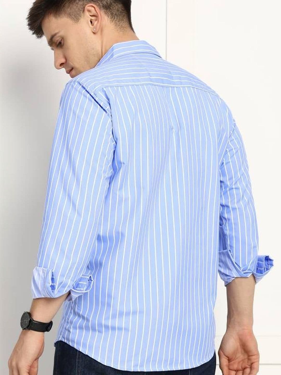 NNC-NEXT NOVA CLOTHES Men Classic Striped Casual Shirt thumbnail 5