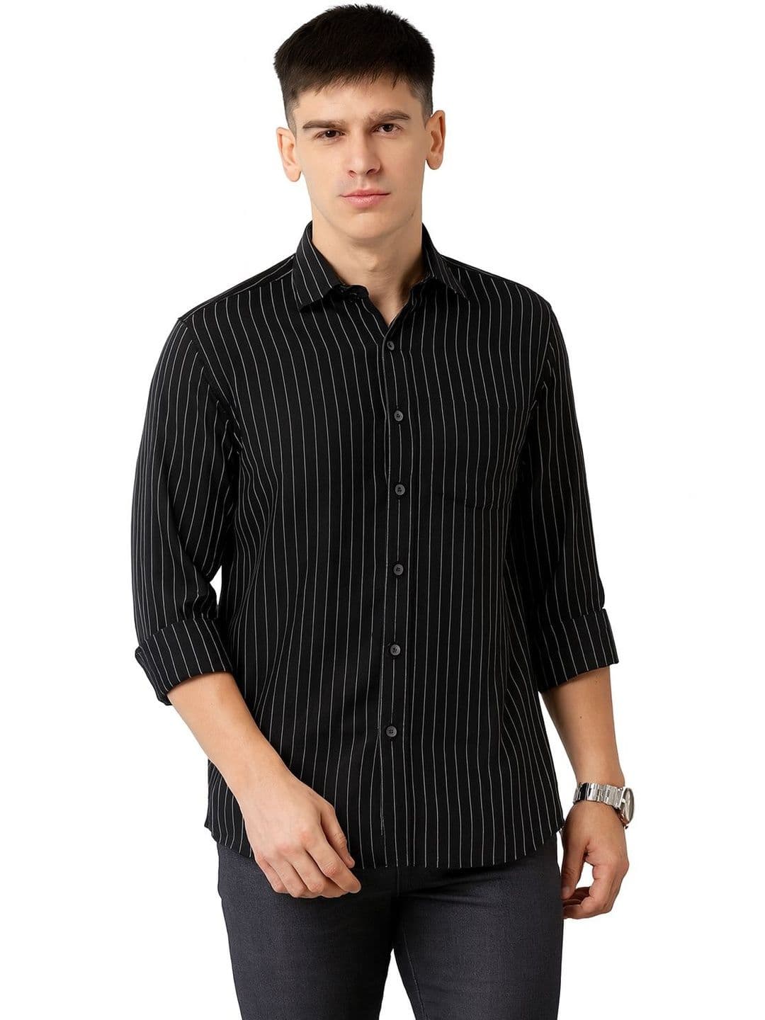 NNC-NEXT NOVA CLOTHES Men Classic Striped Casual Shirt - view 1