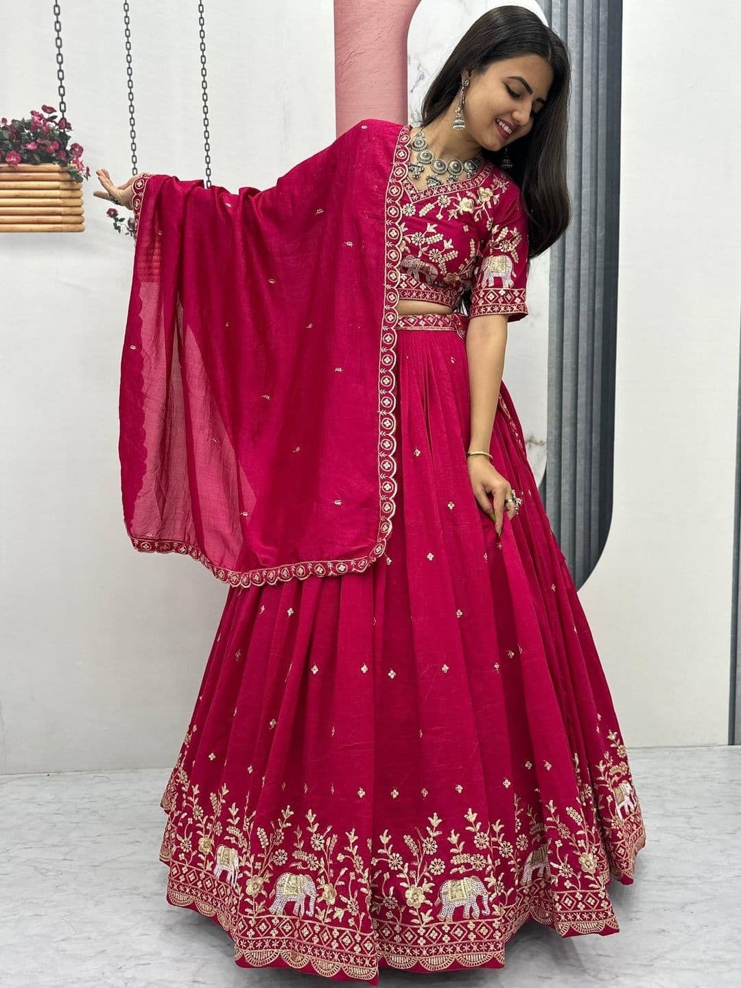 all about you Embroidered Semi-Stitched Lehenga & Blouse With Dupatta thumbnail 2