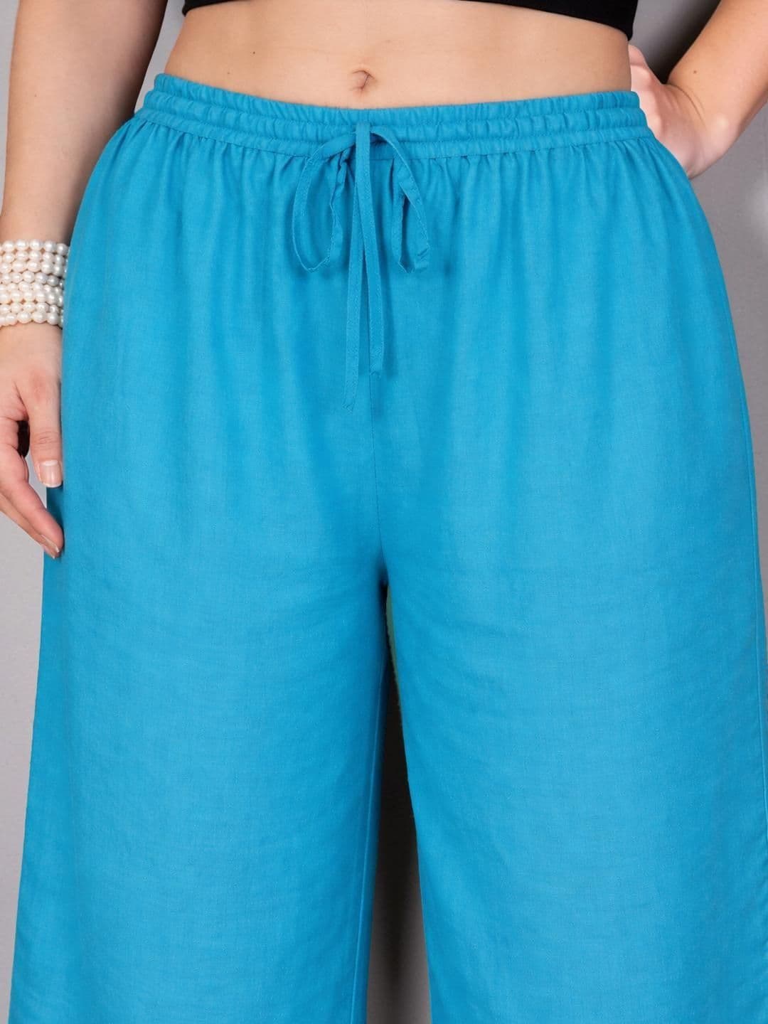 KALINI Women Solid wide leg Palazzos thumbnail 2