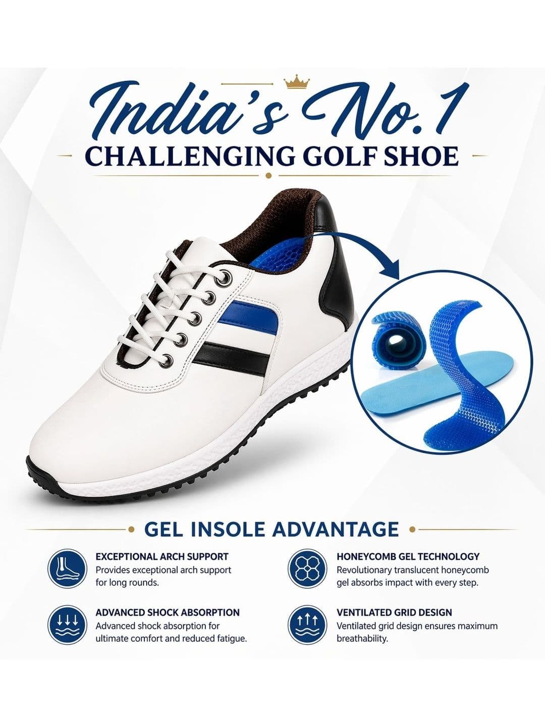 HITCARO Men Leather Golf Shoes thumbnail 3