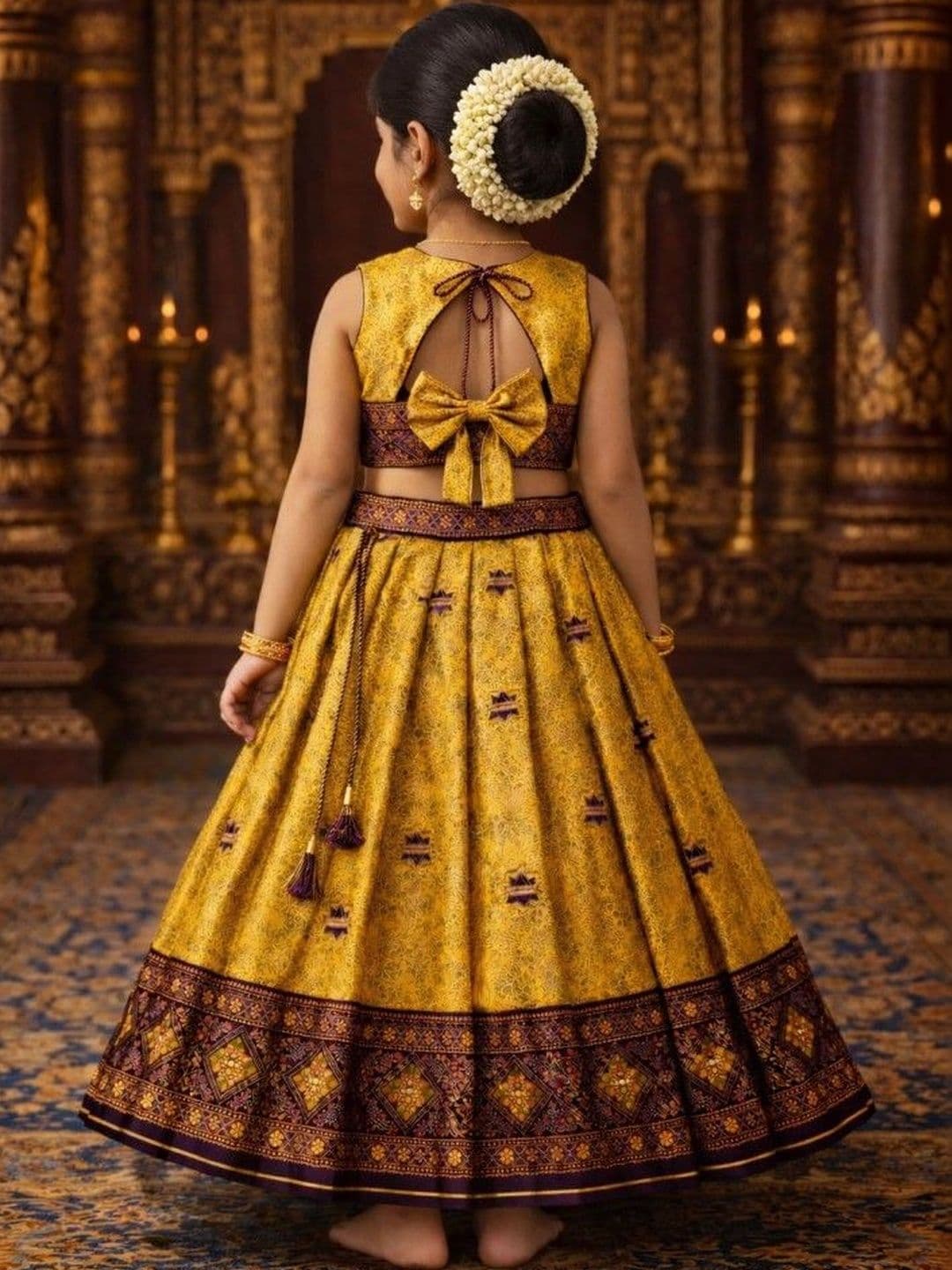 Xepon Girls Embellished Ready to Wear Lehenga & thumbnail 3