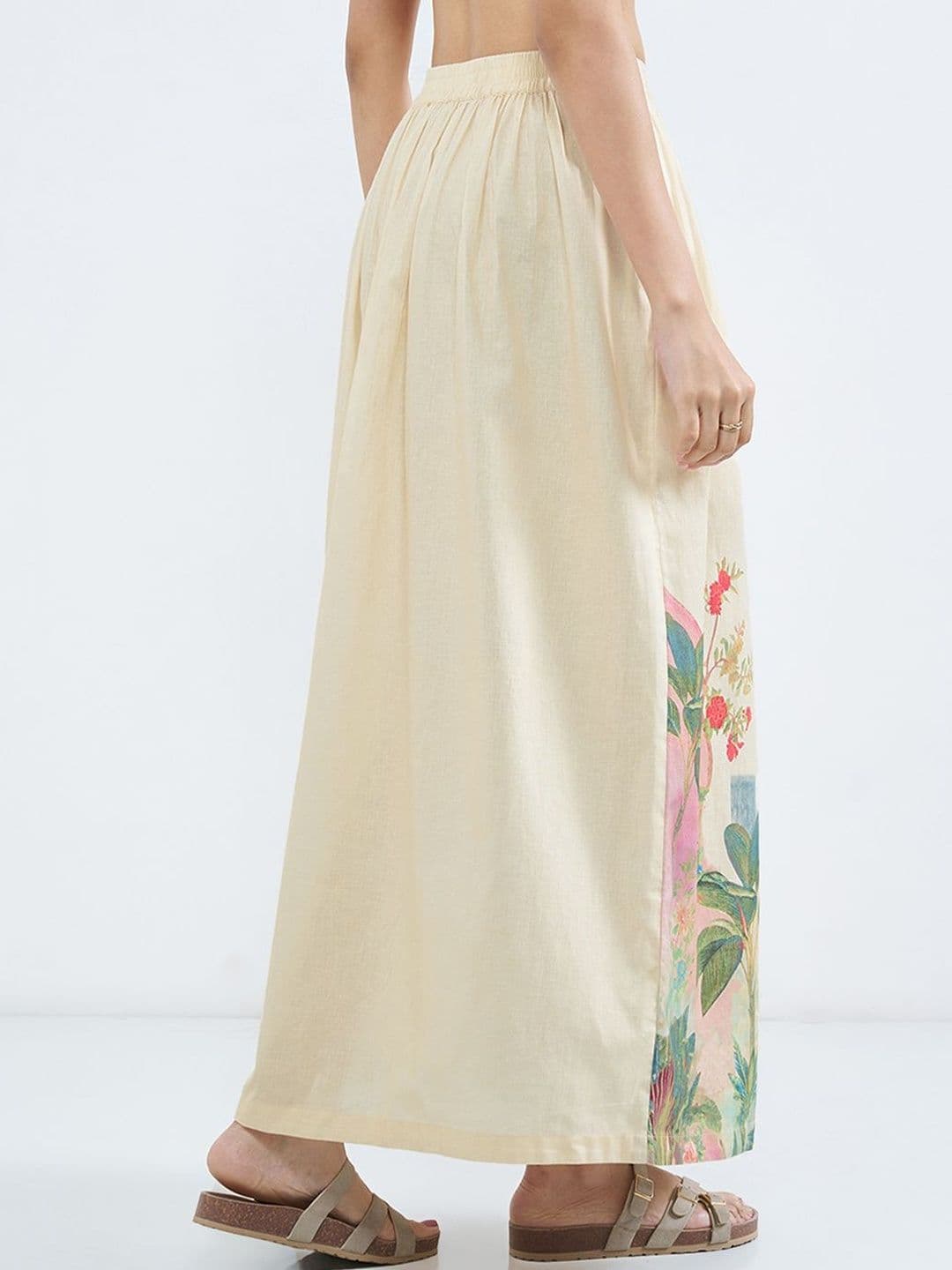 AKKRITI BY PANTALOONS Women Cotton Blend Floral Midi A-Line Skirt thumbnail 5