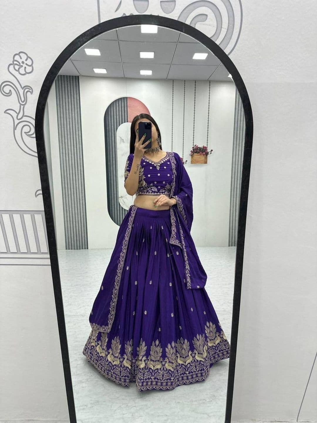 all about you Embroidered Semi-Stitched Lehenga & Blouse With Dupatta thumbnail 5