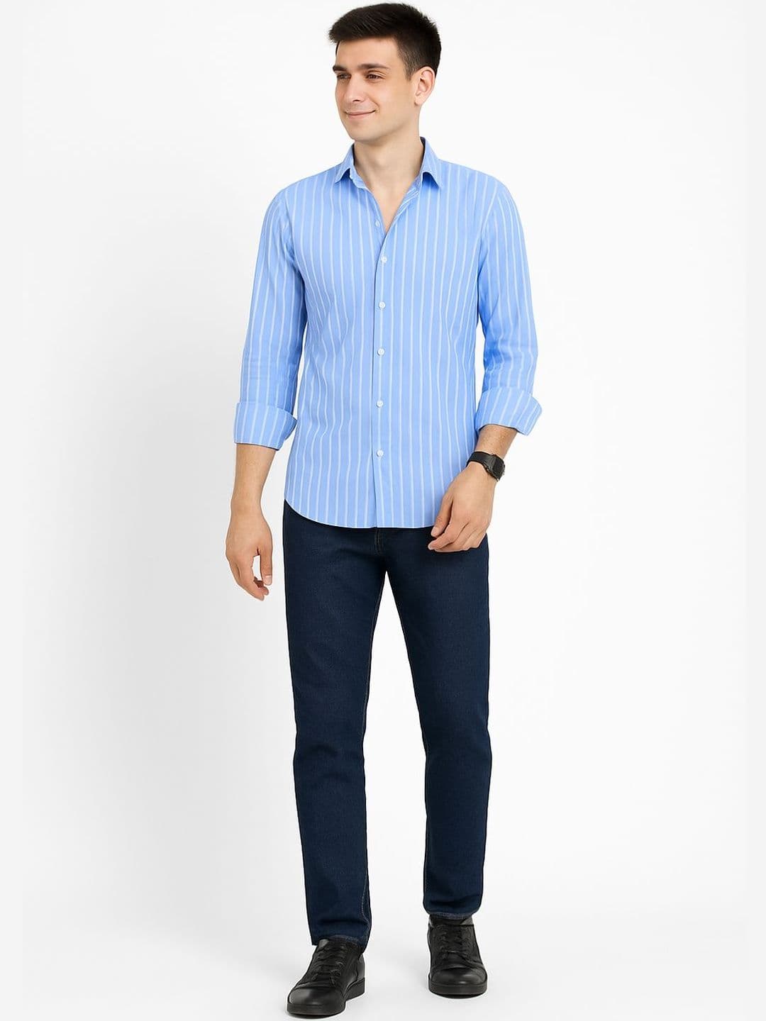 NNC-NEXT NOVA CLOTHES Men Classic Striped Casual Shirt thumbnail 7