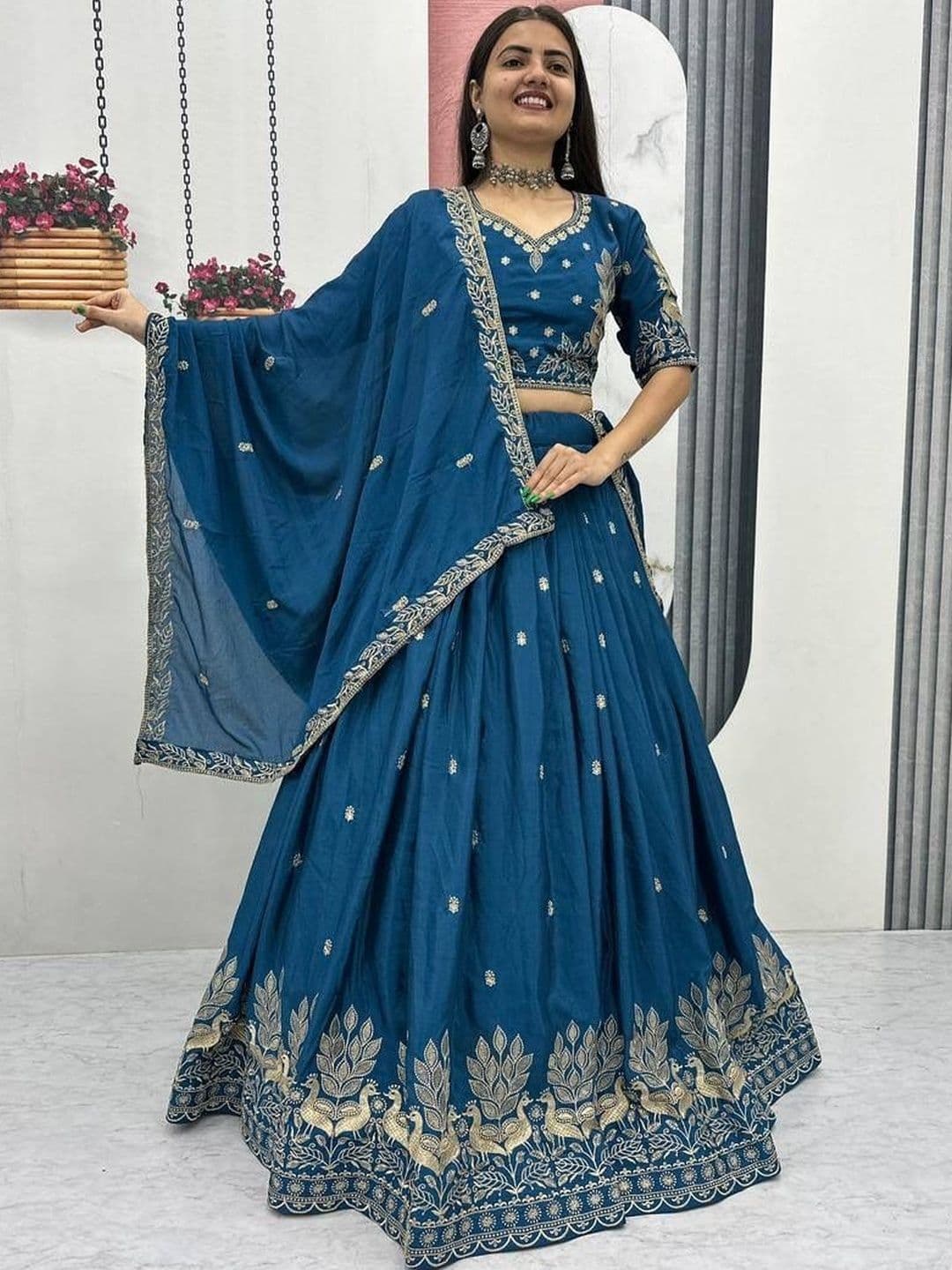 all about you Embroidered Ready to Wear Lehenga & Blouse With Dupatta - view 1