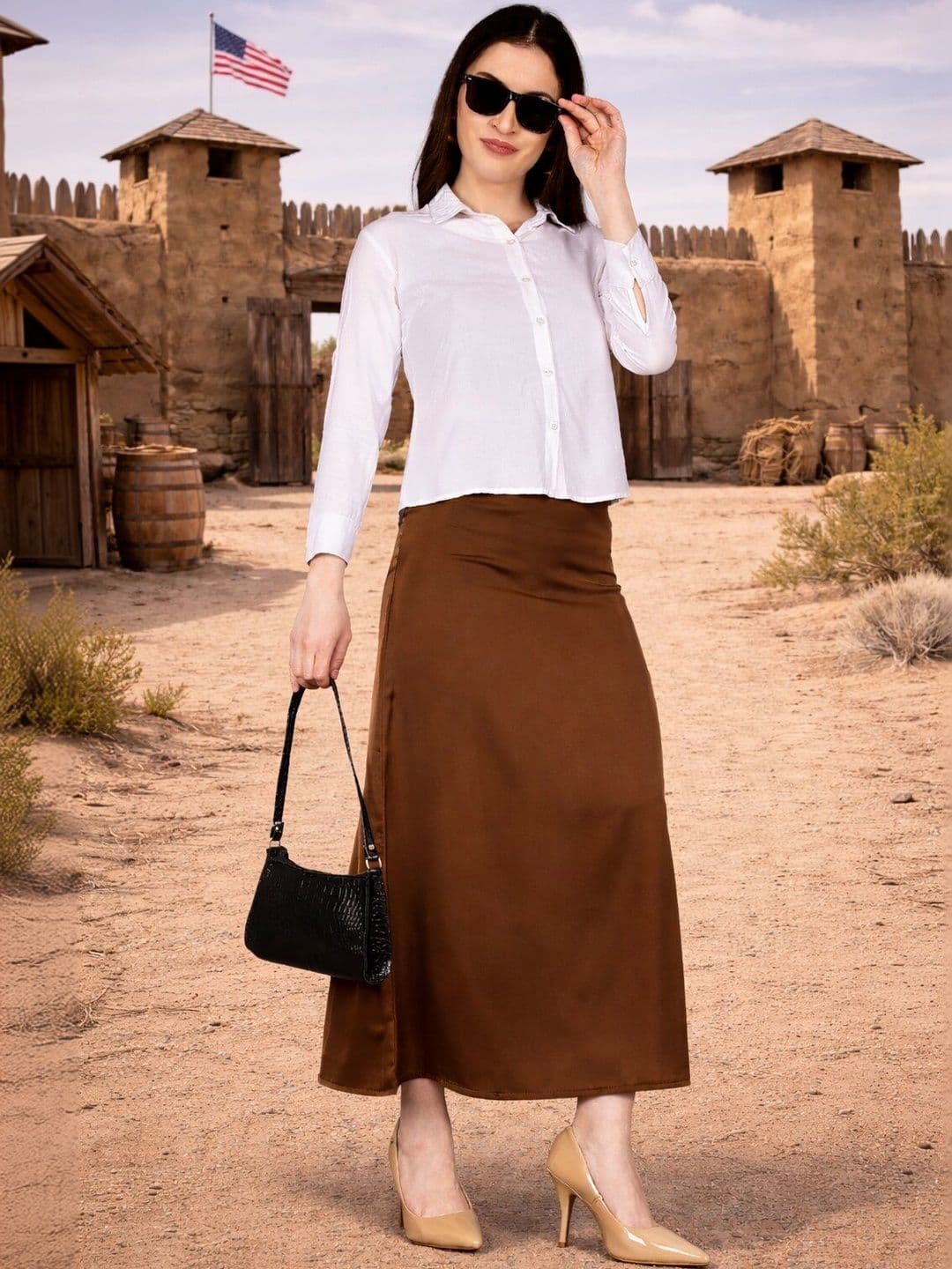 Aadvi Fashion Women Korean Midi A-Line Skirt thumbnail 4