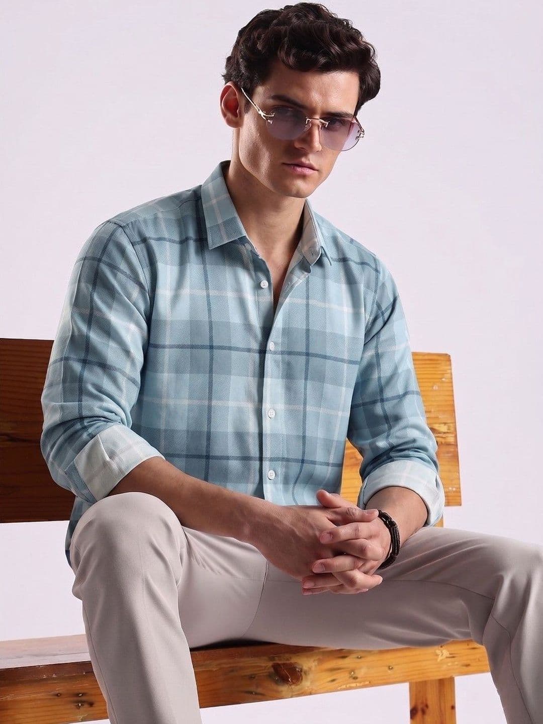 VELKYNOX Men Comfort Slim Fit Checked Casual Shirt - view 1