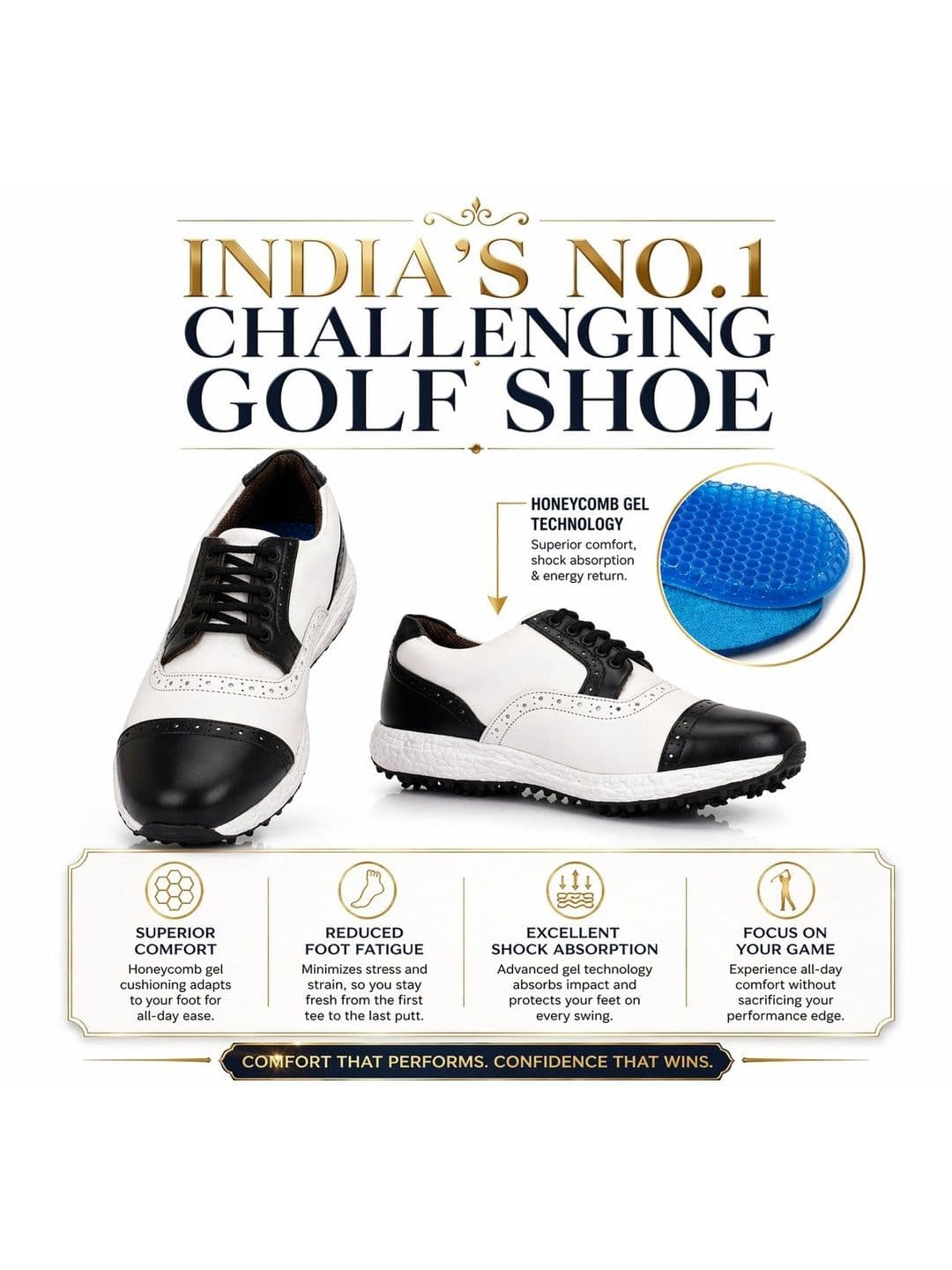HITCARO Men Leather Golf Shoes thumbnail 6
