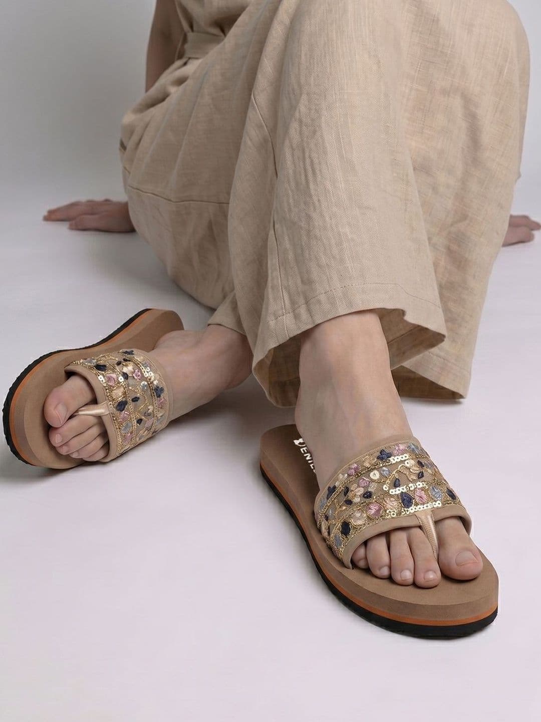 Denill Women Embellished Open Toe Flats - view 1