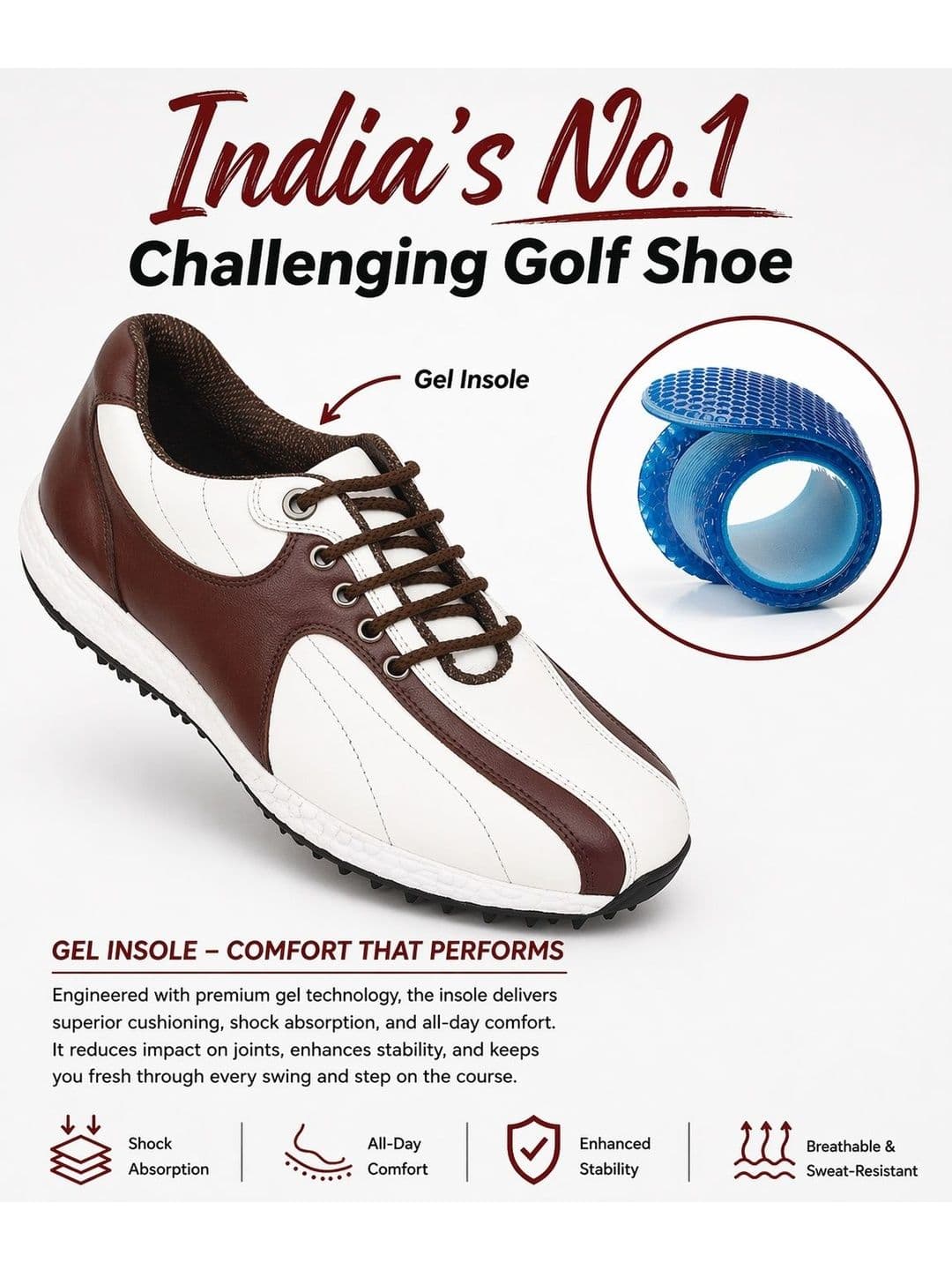 HITCARO Men Leather Golf Shoes thumbnail 6