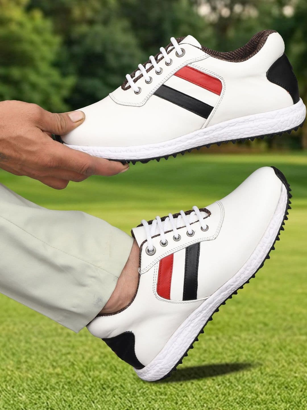 HITCARO Men Leather Golf Non-Marking Shoes - view 1