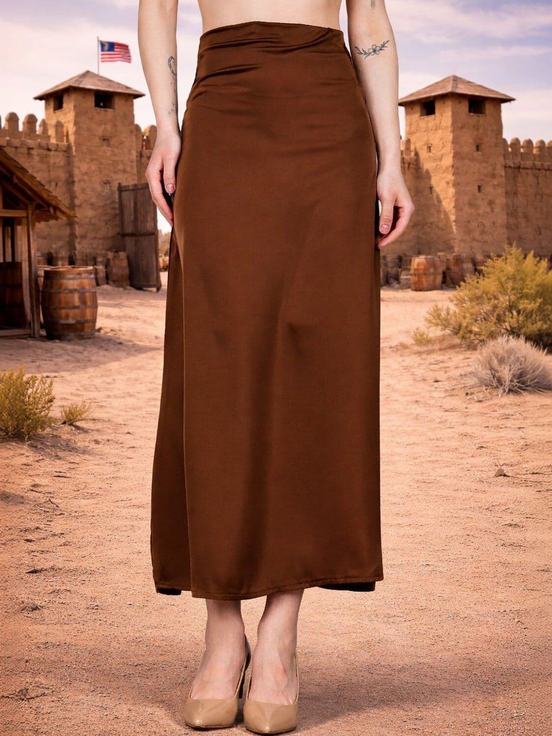 Aadvi Fashion Women Korean Midi A-Line Skirt thumbnail 3