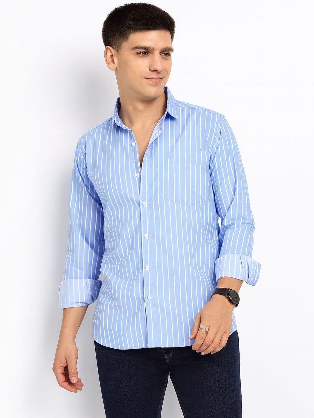 NNC-NEXT NOVA CLOTHES Men Classic Striped Casual Shirt - view 1