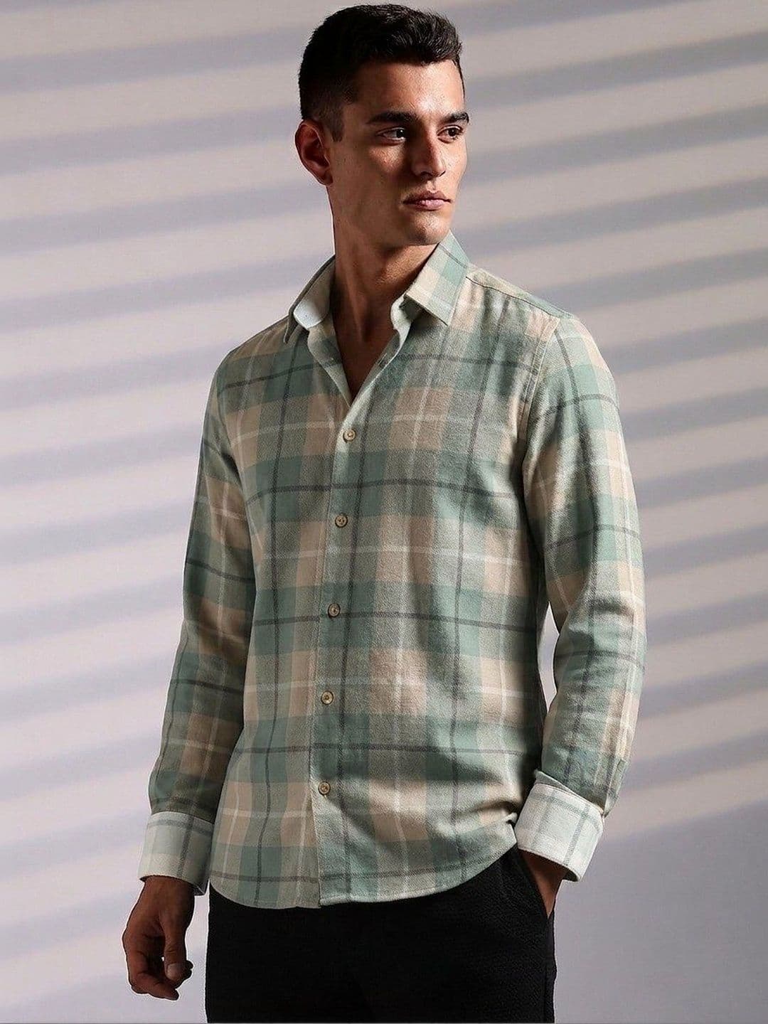 VELKYNOX Men Comfort Slim Fit Checked Casual Shirt thumbnail 5