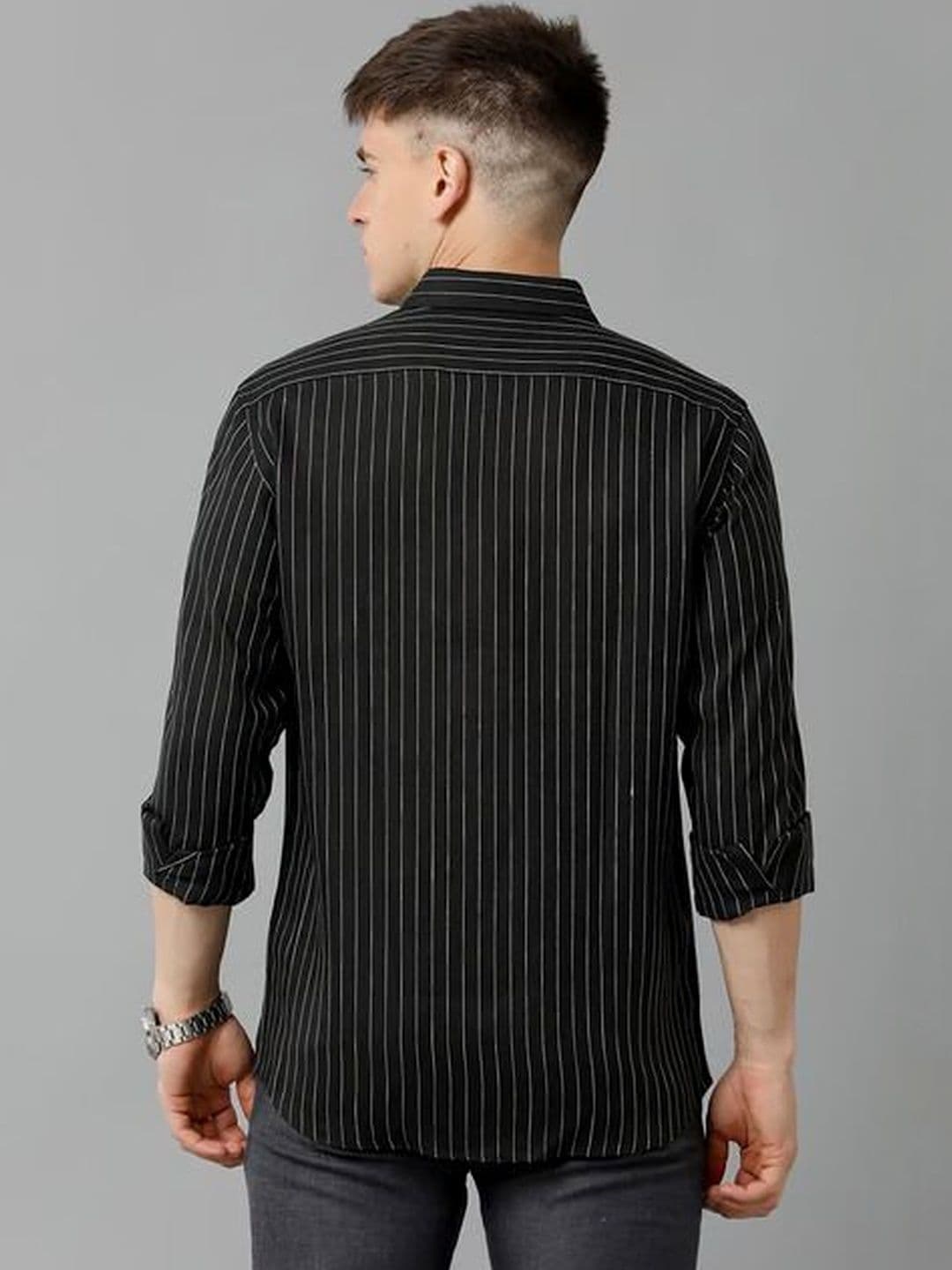 NNC-NEXT NOVA CLOTHES Men Classic Striped Casual Shirt thumbnail 2