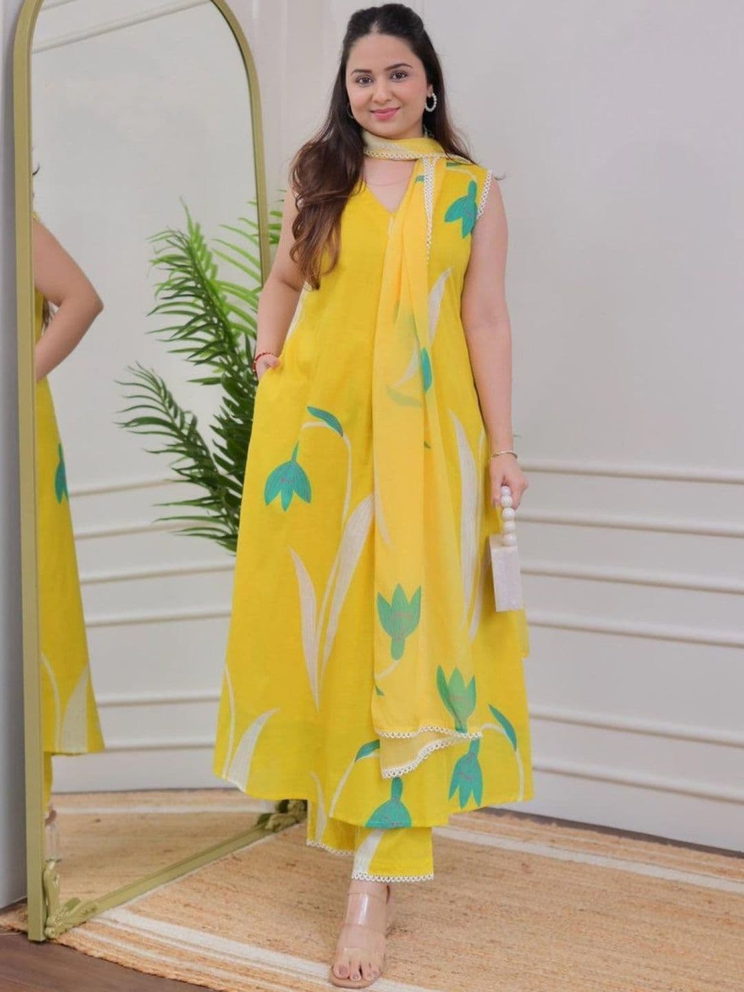KROLIANT Women Floral Printed Regular Kurta with Trousers & With Dupatta - view 1