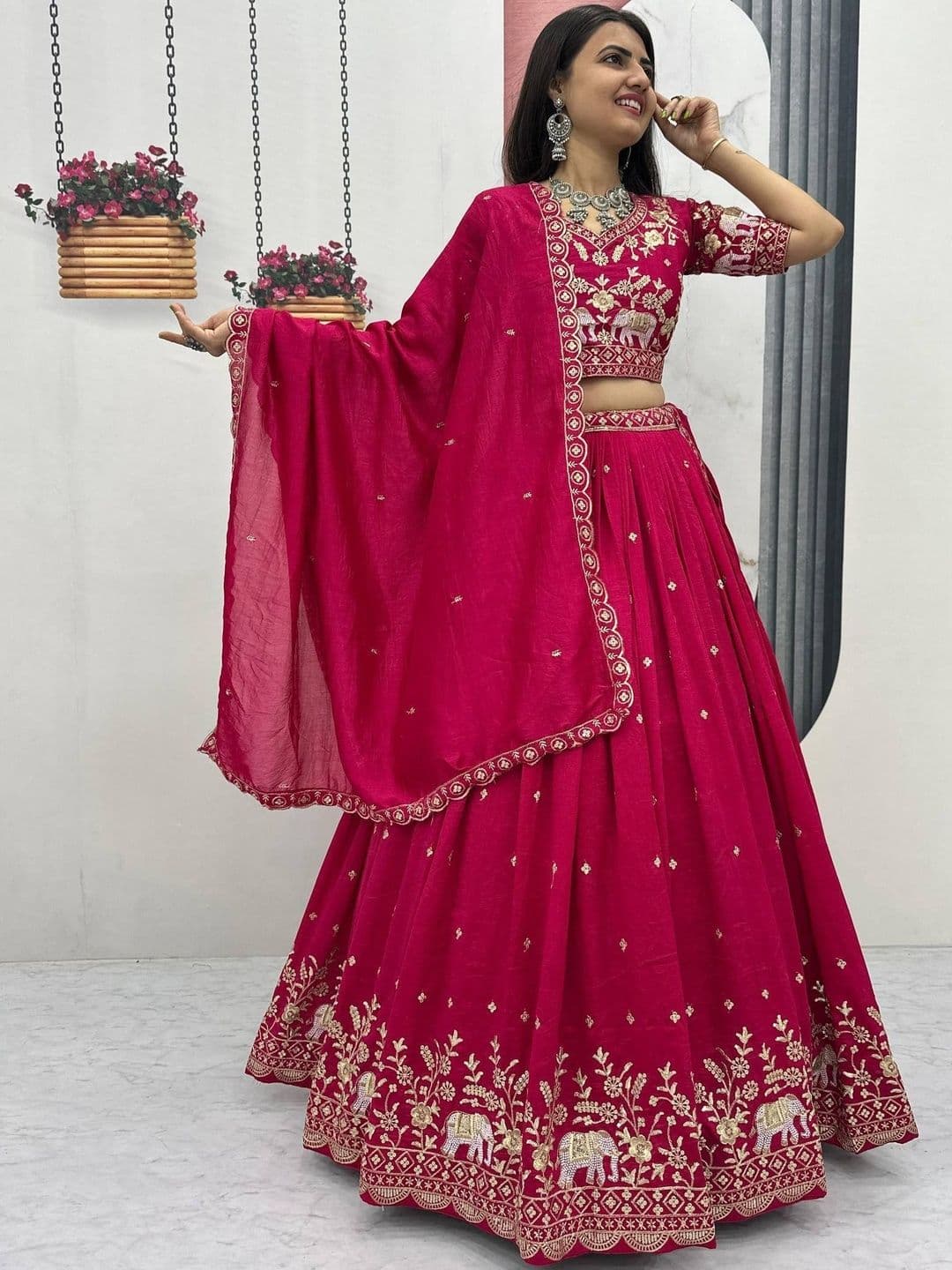 all about you Embroidered Semi-Stitched Lehenga & Blouse With Dupatta - view 1
