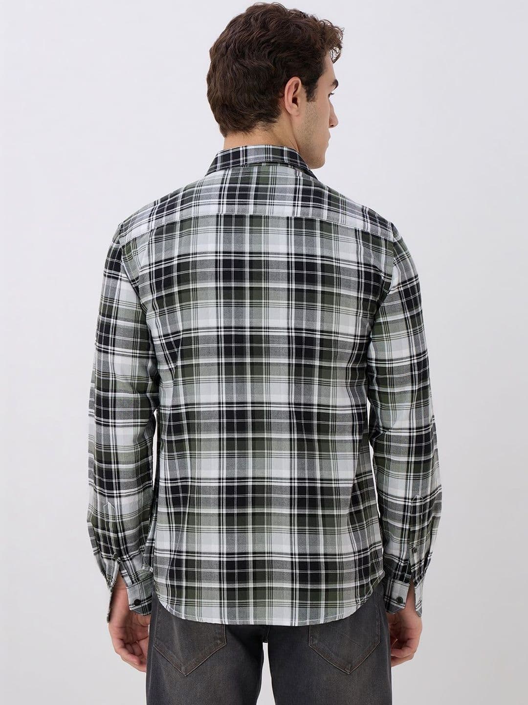 WERT Men Comfort Slim Fit Tartan Checks Checked Casual Shirt thumbnail 2