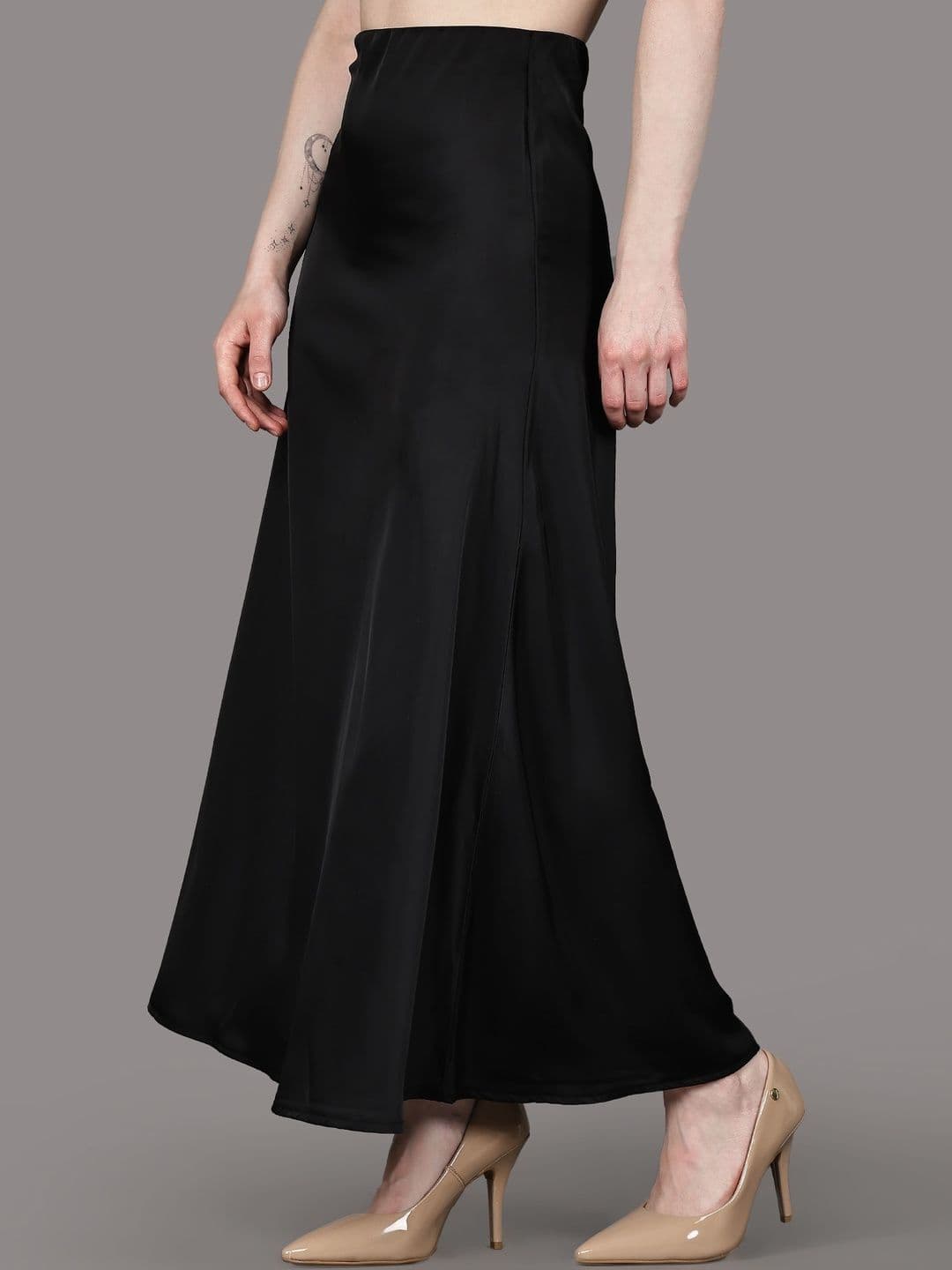 Aadvi Fashion Women Satin Midi A-Line Skirt thumbnail 2