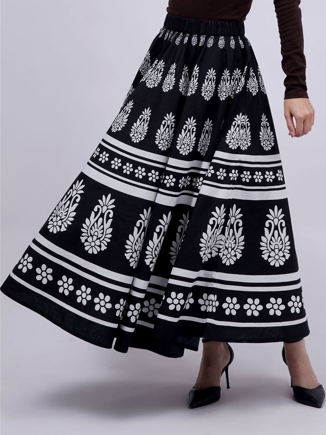 Cot'N Soft Women Pure Cotton Paisley Midi Flared Skirt thumbnail 7