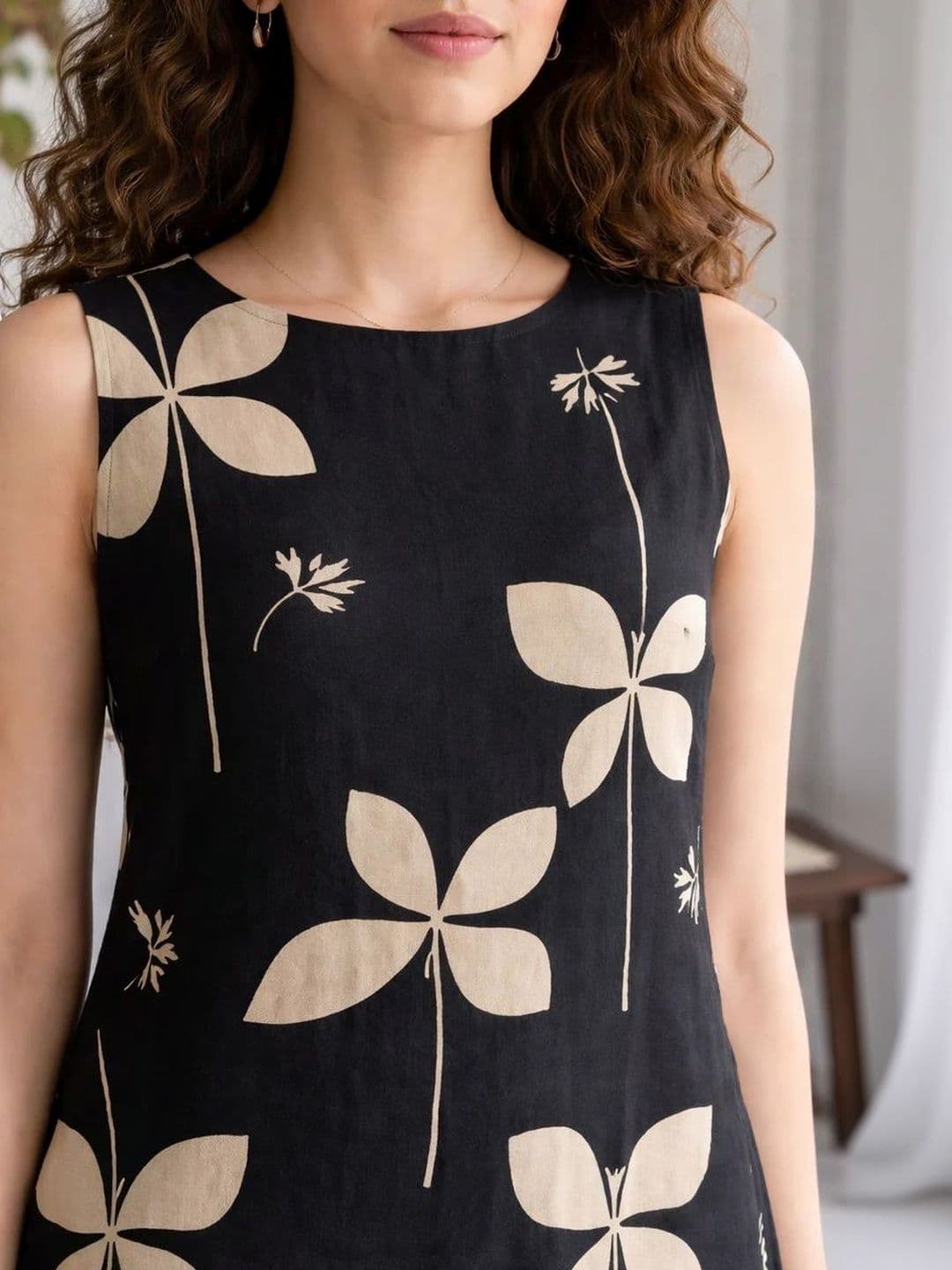 HERE&NOW Women Floral Printed Regular Pure Cotton Kurta with Palazzos thumbnail 4
