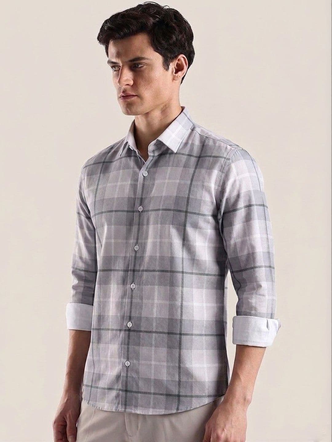 VELKYNOX Men Comfort Slim Fit Checked Casual Shirt thumbnail 7