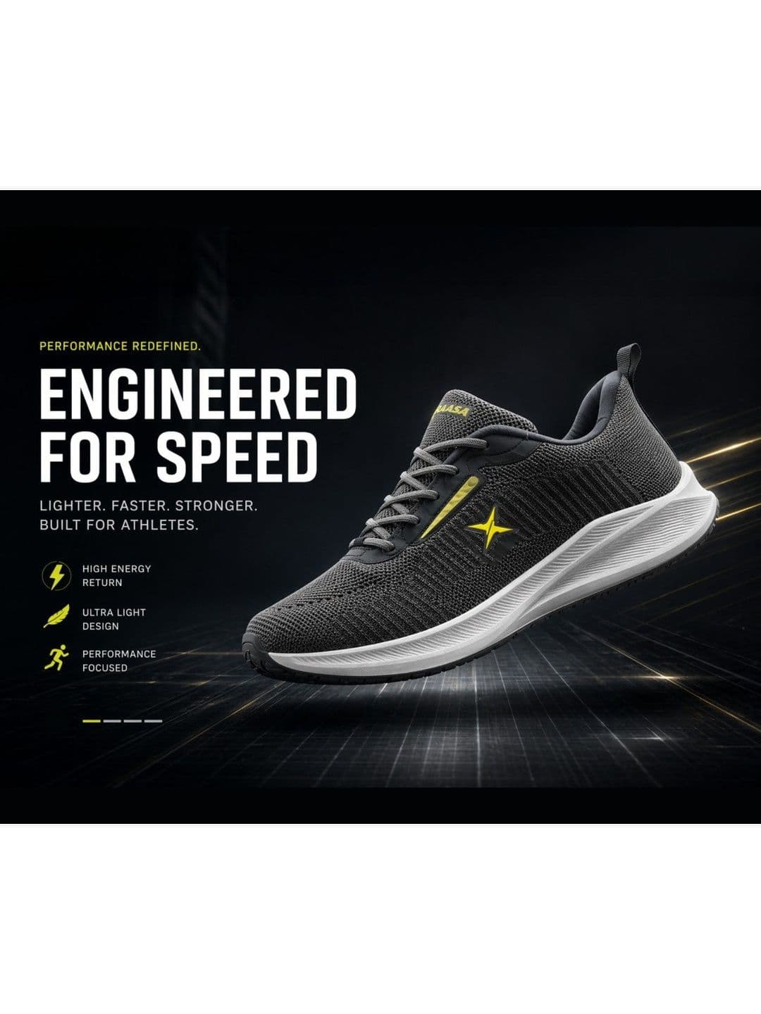 KRAASA Men Mesh Running Non-Marking Shoes thumbnail 3