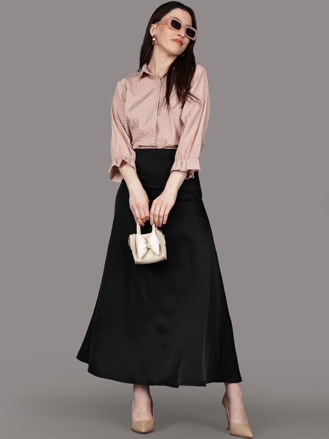 Aadvi Fashion Women Satin Midi A-Line Skirt - view 1