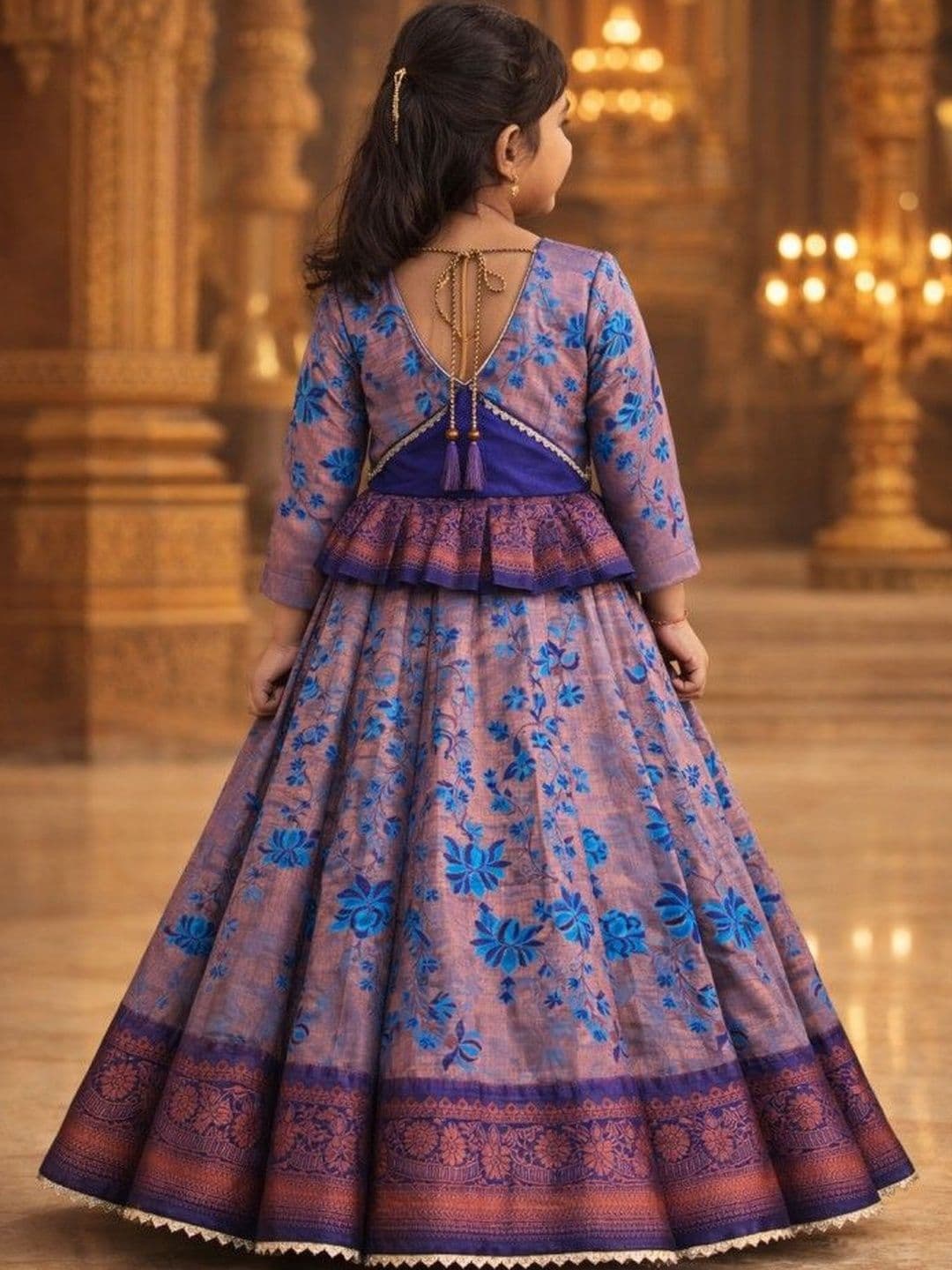Xepon Girls Embroidered Ready to Wear Lehenga & thumbnail 2