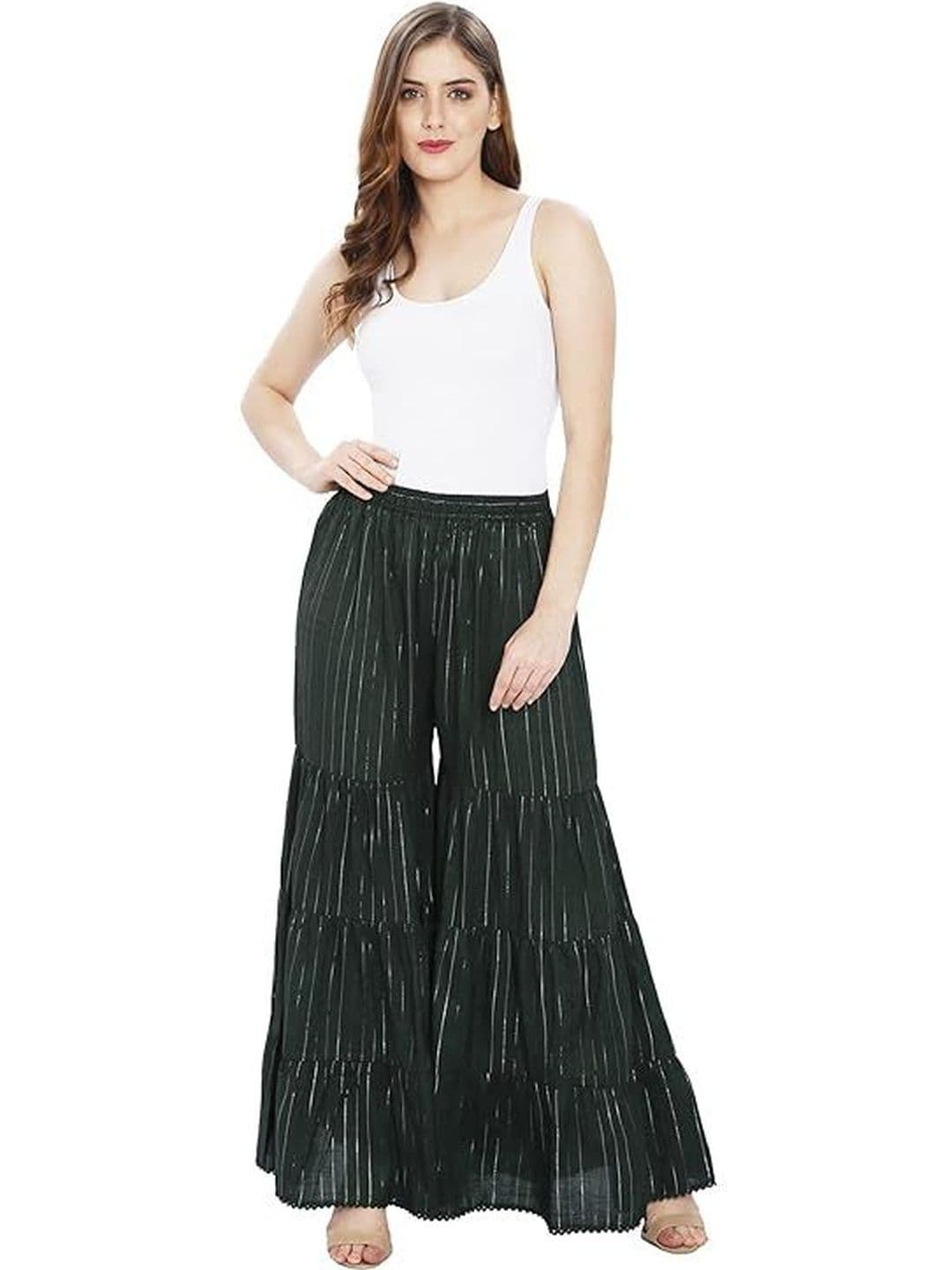 TNQ Women Striped Flared Ethnic Palazzos thumbnail 4