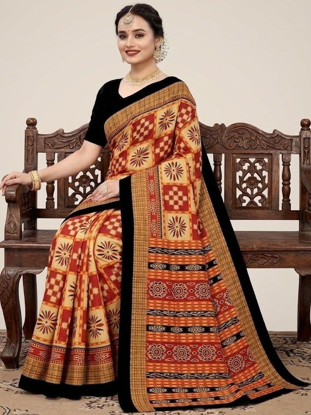 KIND STITCH Pure Cotton Sambalpuri Saree - view 1