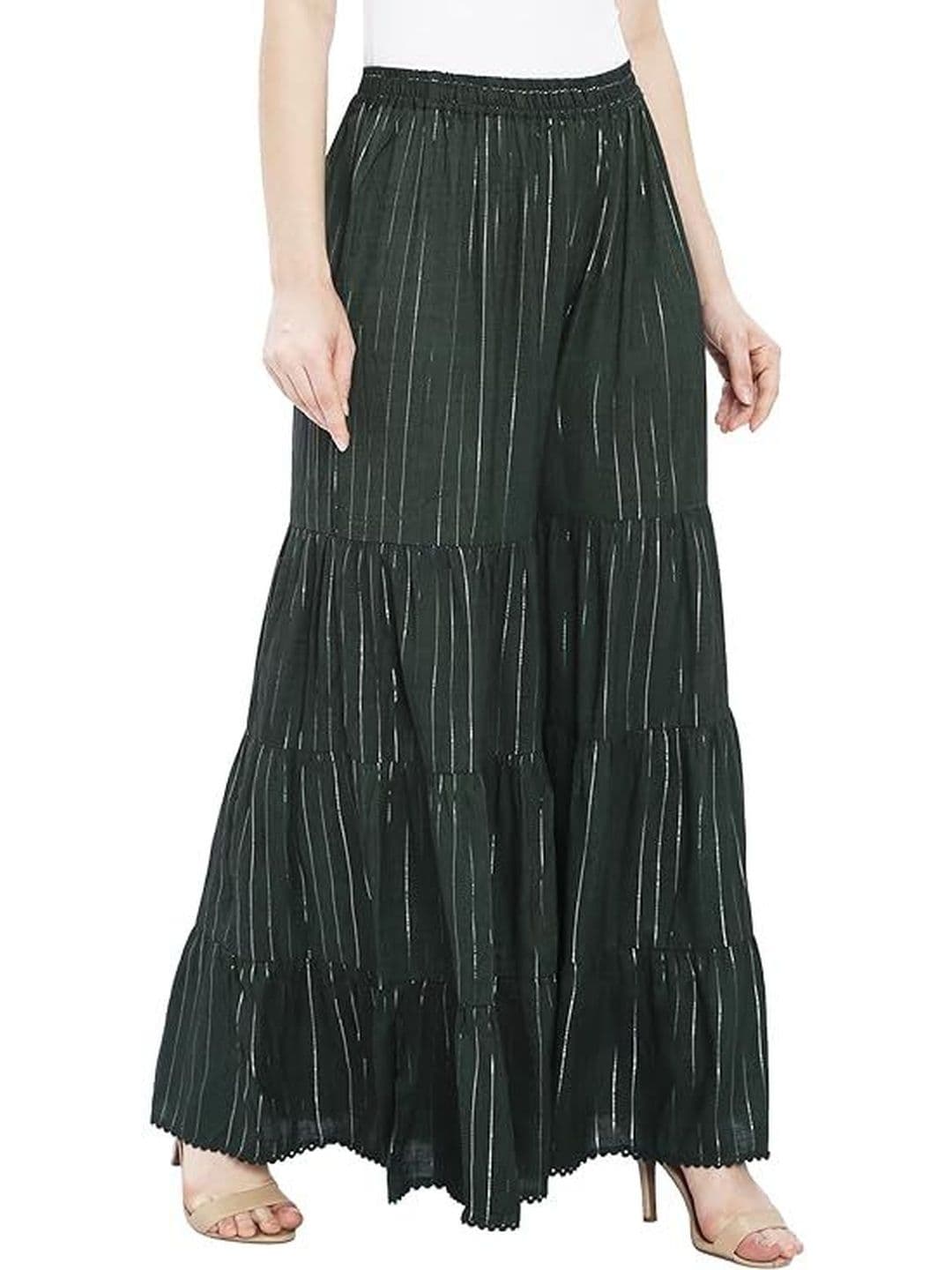TNQ Women Striped Flared Ethnic Palazzos thumbnail 5