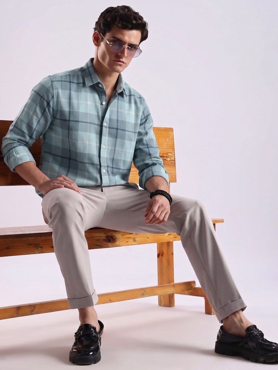 VELKYNOX Men Comfort Slim Fit Checked Casual Shirt thumbnail 2