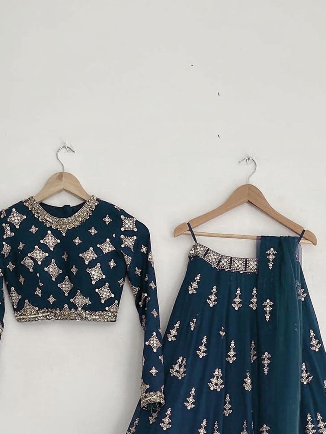 all about you Embellished Sequinned Semi-Stitched Lehenga & Blouse With Dupatta thumbnail 4