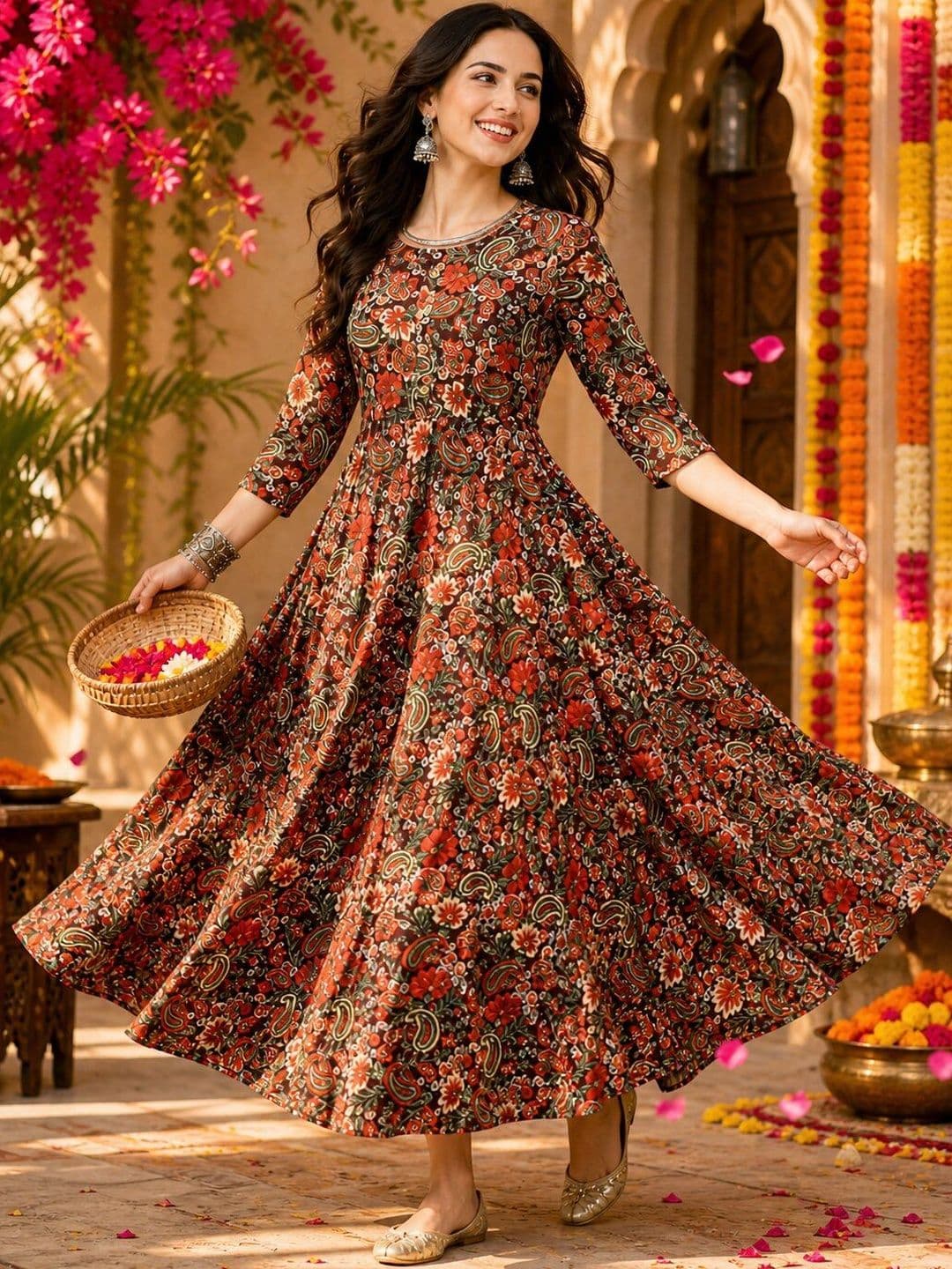 Anouk Women Floral Printed Anarkali Kurta - view 1