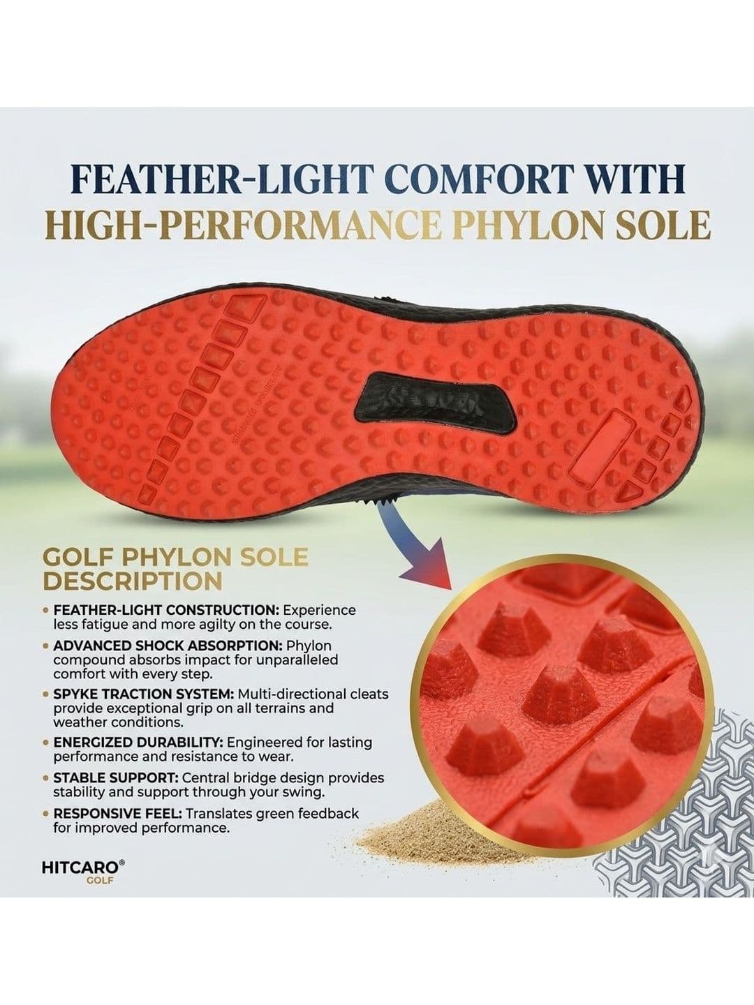 HITCARO Men Leather Golf Shoes thumbnail 4