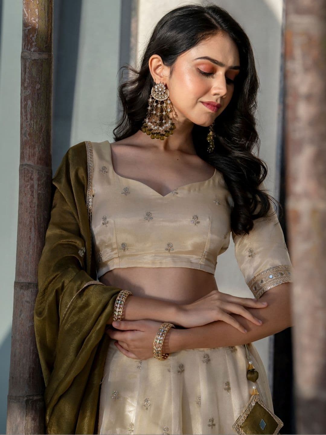 HOUSE OF JAMOTI Embroidered Ready to Wear Lehenga & Blouse With Dupatta thumbnail 4
