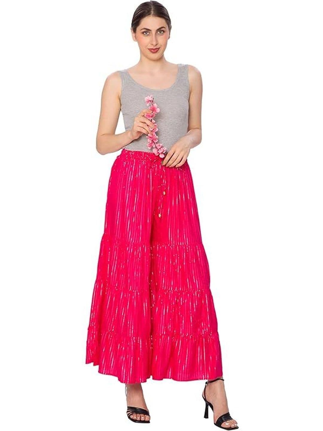 TNQ Women Printed Flared Ethnic Palazzos thumbnail 5