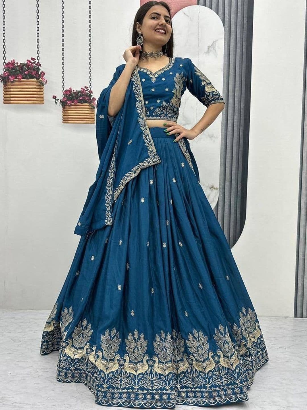 all about you Embroidered Ready to Wear Lehenga & Blouse With Dupatta thumbnail 3