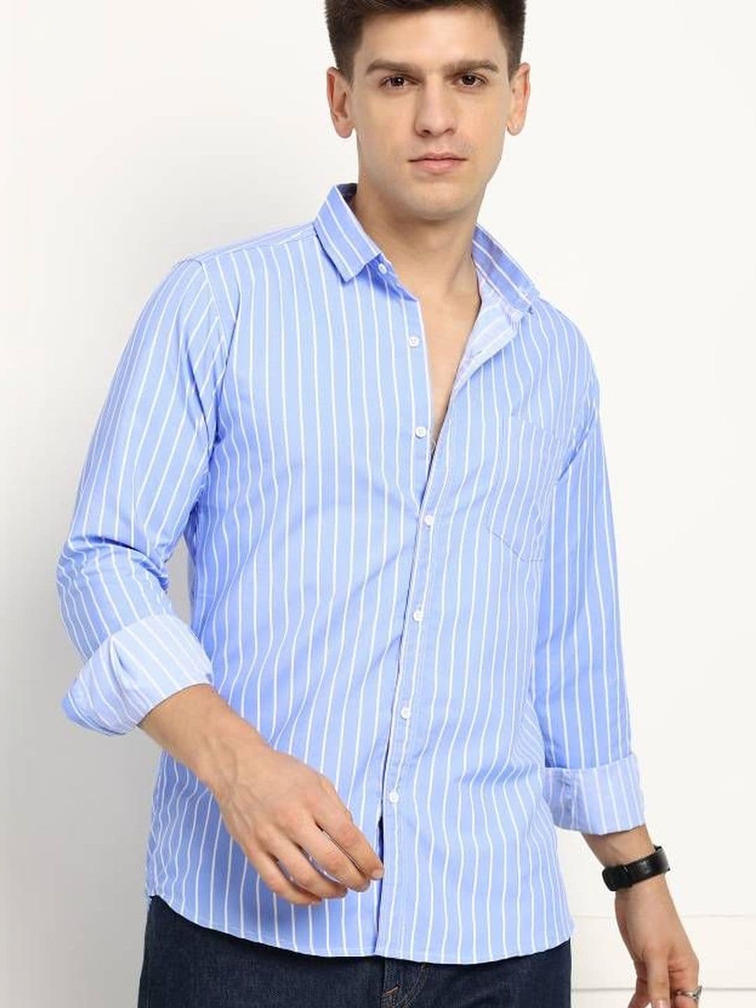 NNC-NEXT NOVA CLOTHES Men Classic Striped Casual Shirt thumbnail 6